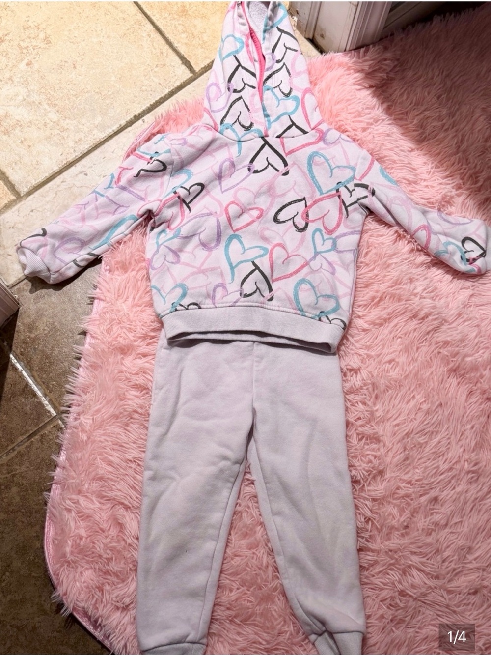 Kids Headquarters Pink Hooded Heart Print Top